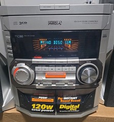 Philips C380 Mini Hi-Fi System 3CD Changer & Dual Cassette Player Tested Works