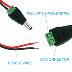2pc 5.5×2.5mm 2.5mm CCTV DC Power Male Plug Free Solder Terminal Screw Connector