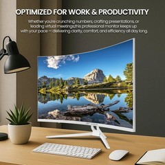 CRUA 32″ White Curved Monitor, 4K UHD (3840*2160P) 1500R VA Screen (CR320C)™