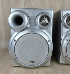 JVC Speakers Pair of MX-K10 Bass-Reflex Speakers Replacement Silver Japan USED
