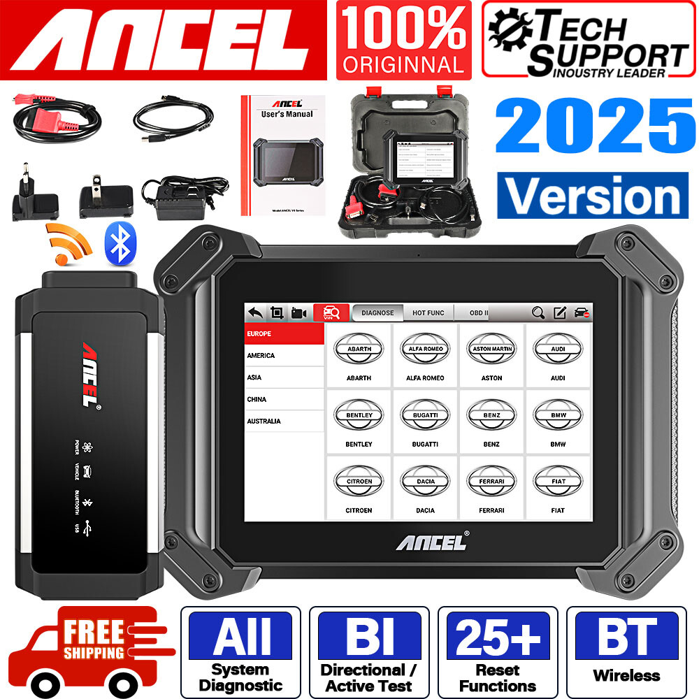 ANCEL V6 PRO OBD2 Scanner Bi-Directional Auto Diagnosti Tool ABS SRS TPMS Reset