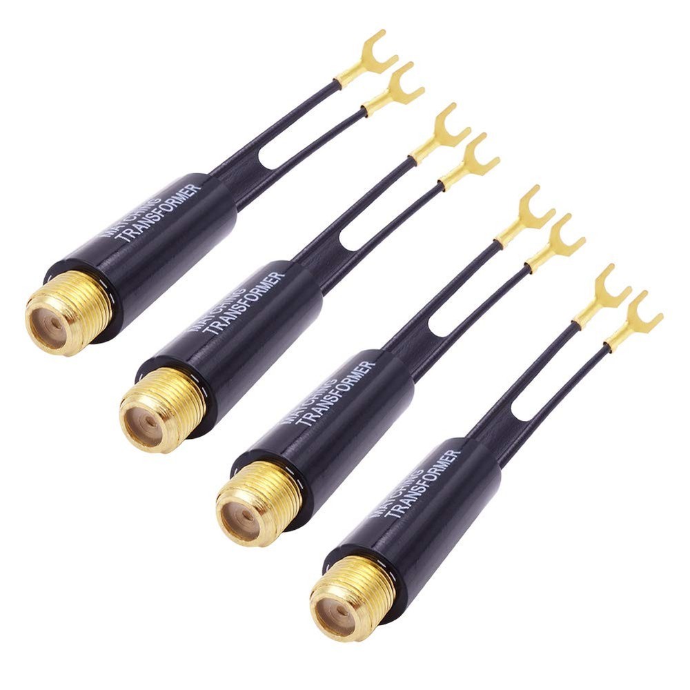 Matching Transformer 4pack Gold Plated 75 Ohm To 300 Ohm Adapter Uhf/vhf/fm Balu