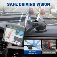 EWAY Suction Cup Mount for CarPlay Display, Backup Camera Monitor, Extended Arm