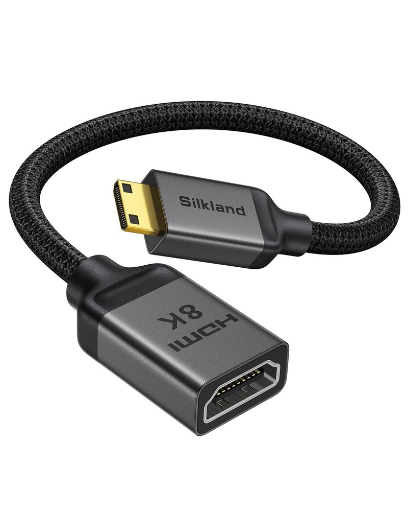 8K 4K Mini HDMI to HDMI Adapter 2.1, [8K60Hz,4K240Hz 144Hz 120Hz] Mini HDMI t…