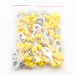 M5 M6 M8 M10 Yellow Ring Terminal Vinyl 12-10 AWG Car Audio Crimp Wire Connector