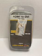 New Belkin HDMI to DVI Video Cable – 12 Ft – 1080P HDMI – Gray