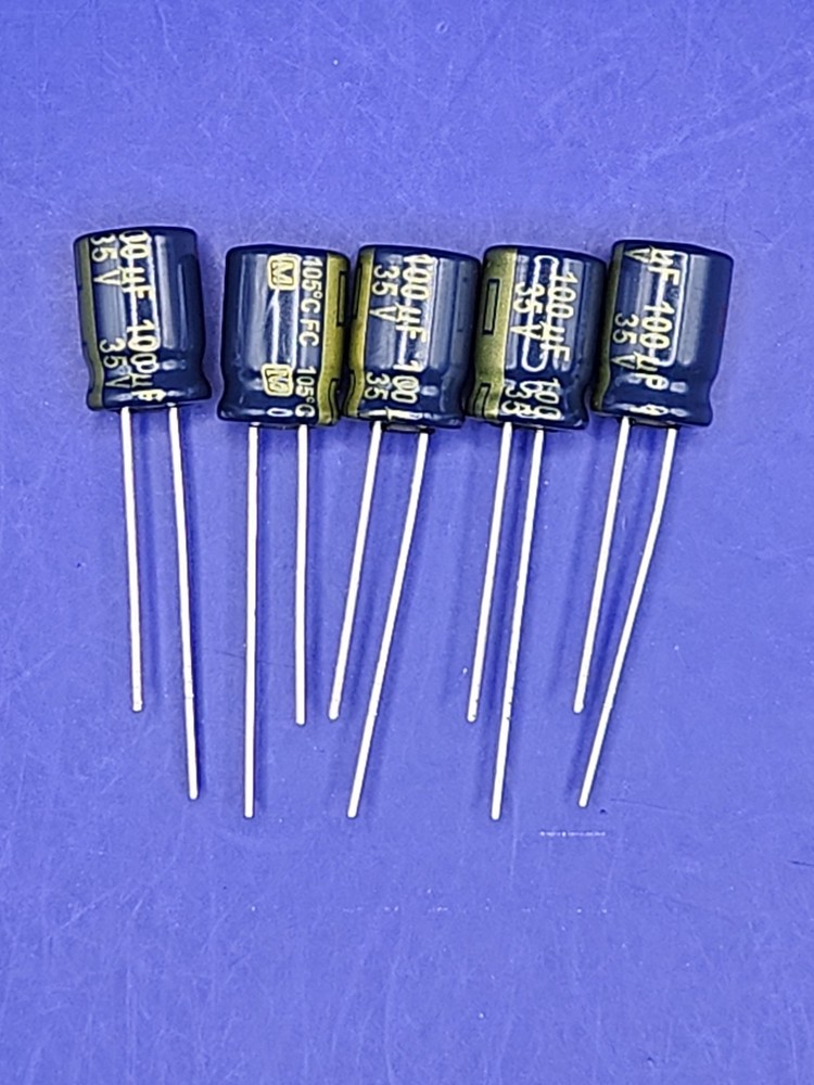 5 Panasonic FC 100uF 35V 35VDC Capacitors Sub 4 UPW & UPM FASTEST FREE SHIPPING