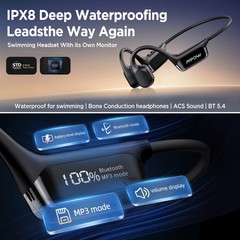 Mpow Bone Conduction Headphones IPX8 Waterproof Bluetooth 5.4 Swimming Headphone