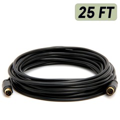 S-Video Cable Mini-Din 4 Pin SVHS Cord VCR SVIDEO Wire 3 6 12 25 75 Feet FT Lot