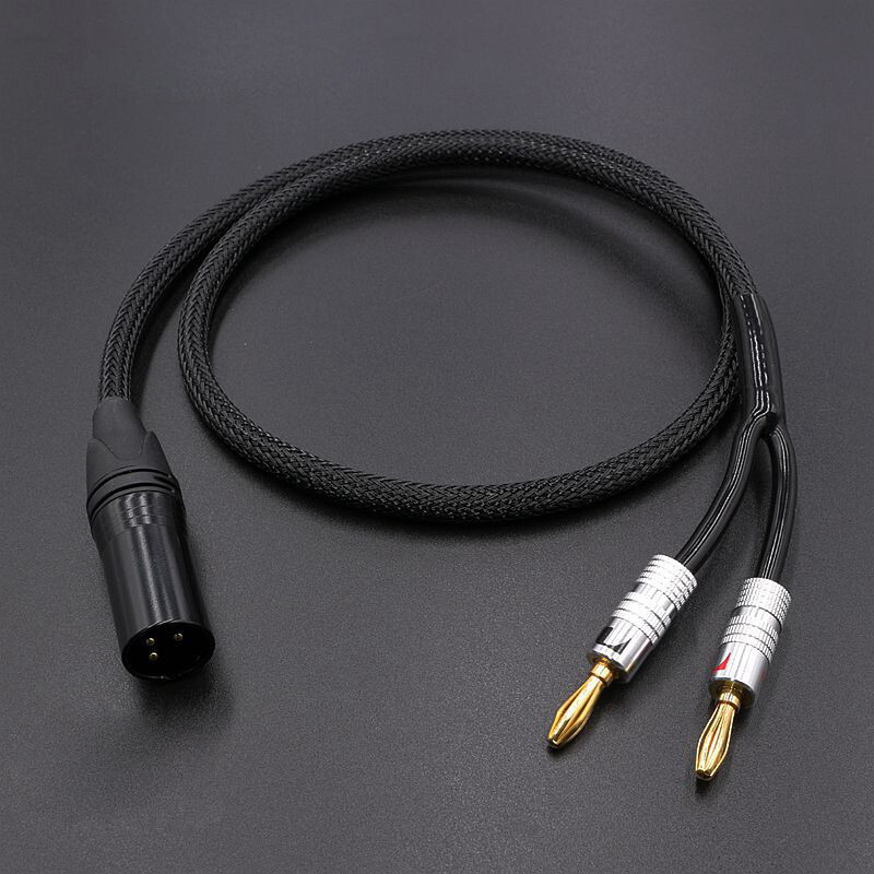 XLR Female Male 3pin to 4mm Banana Male Audio Video Cable DAC Speaker Amplifier