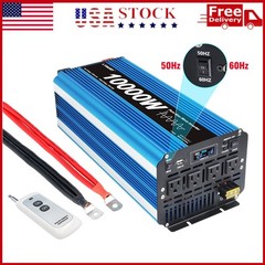5000W 10000W Pure Sine Wave Power Inverter DC 12V to AC 110V Converter Camping