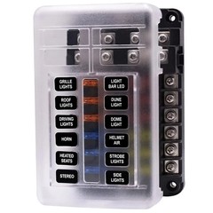 12 Way Blade Fuse Box Block Holder LED Indicator 12V Auto Marine Boat Waterproof
