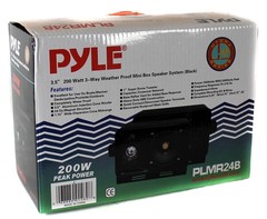 2) Pyle PLMR24B 3.5″ 200 Watt 3-Way Weather Proof Mini Box Speaker System Black
