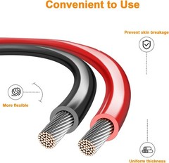8 Gauge Automotive Power and Ground Wire Kit, 30ft Black/Red Cables