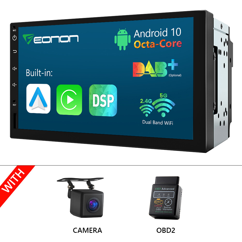 OBD+CAM+Eonon Q04Pro 7″ Android 10 Double 2DIN Car Radio Stereo GPS Navi CarPlay