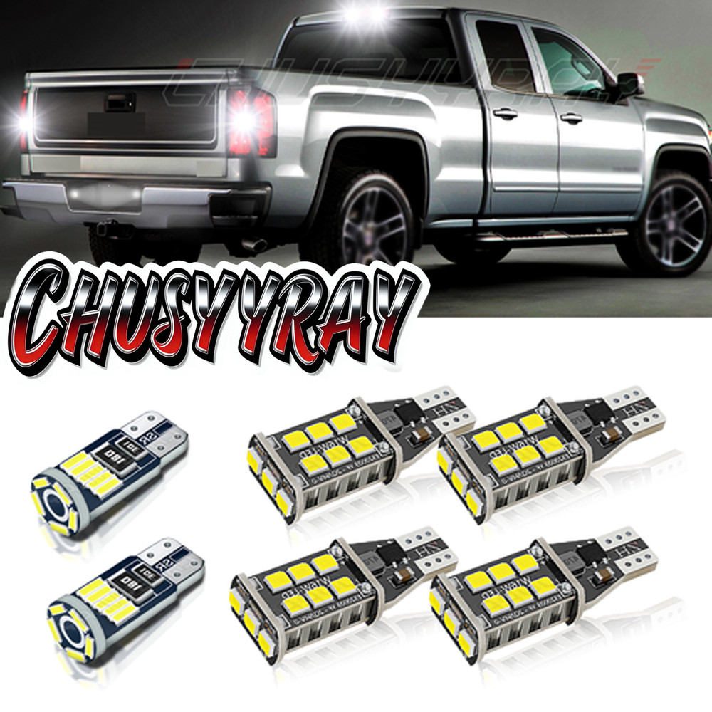 LED 921 Reverse Backup + 2825 License Plate Light for GMC Sierra 1500 2014-2020