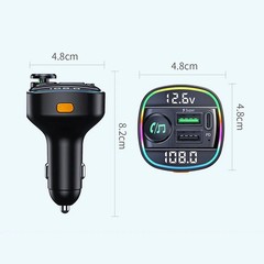 Bluetooth 5.0 Car Wireless FM Transmitter Adapter USB PD Charger AUX Hands LOT