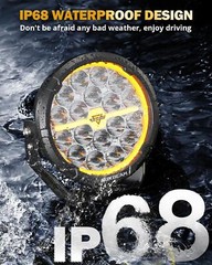 Auxbeam RAY-L Series 7 Inch Round LED Driving Light White/Amber DRL 240W