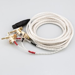 OCC Silver Plated HiFi Audio Speaker Cable 4Pin XLR Female to 4 Banana Connector