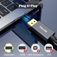 2.62ft 8K DisplayPort 1.4 Cable 8K@60Hz 4K@144Hz 2K@240Hz 32.4Gbps Braided DP
