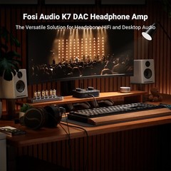 Fosi Audio K7 DAC Headphone Amp Desktop USB C Digital to Analog for Gaming NEW