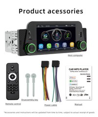 Single Din Car Stereo Radio Bluetooth Head Unit For Apple CarPlay Android Auto
