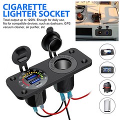 Dual USB Car Fast Charger Outlet, Cigarette Lighter Socket, Power Adapter Outlet
