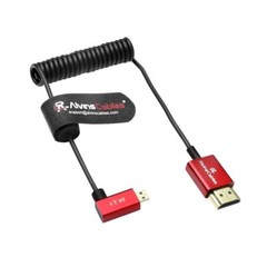 8K 2.1 Micro HDMI Right Angle to HDMI Ultra-Thin Coiled Cable for Atomos Ninja V