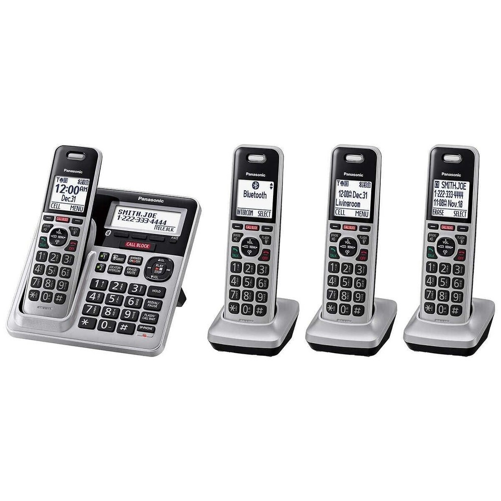 Panasonic KX-TG994SK DECT 6.0 Bluetooth 4-Handset Cordless Phone System (No Box)