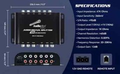 3 Way Cross Over Line Driver Split-3003 Audiopipe Audio Signal Splitter