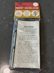 Vintage (c.1960) Magic Brain Pocket Calculator Metal Plastic W/pen (Sealed)