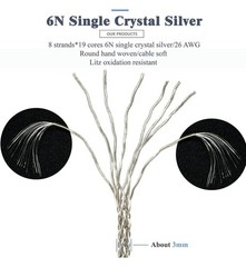 6N Single Crystal Silver Cable 4.4mm Balanced to LEMO for Focal Utopia