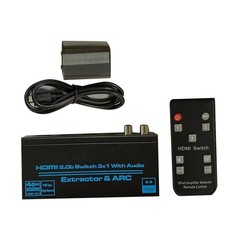 3 In 1 Out 4K HDMI2.0b Switcher Switch 3×1 W/ Audio Extractor HDCP2.2 For PS4 TV