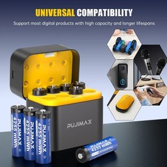 8 Pack 1.5v AA 4255mWh Rechargeable Lithium Battery with USB-C Smart Charger