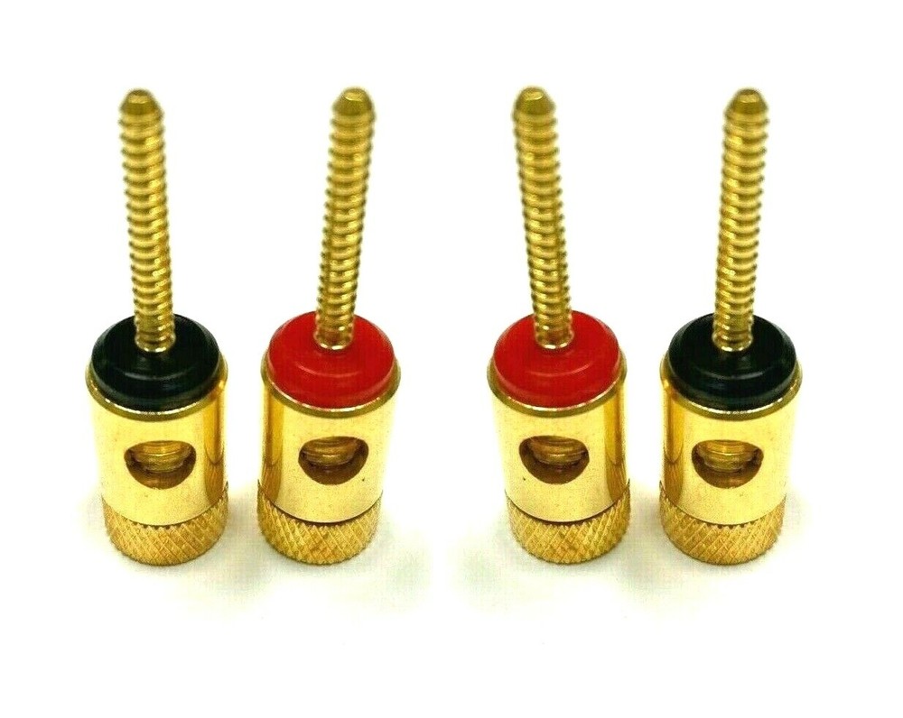 4X Audio Gold threaded Speaker Wire Connector Banana Plug Jack Open End Home Car