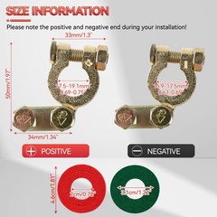 Top Post Angle Type Brass Car Battery Terminal Pole Connector Clamp Disconnect