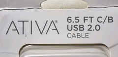 NEW & SEALED! ATIVA C/B USB 2.0 Cable 6.5 FT (2.0m) USB-C Printer 725-……….
