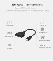 4K HDMI Cable Splitter Adapter 2.0 Converter 1 In 2 Out 1 Male to 2 Female lot