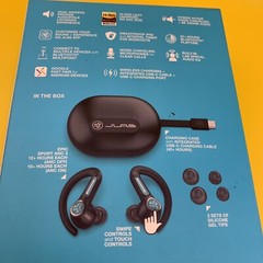NEW JLab Epic Sport ANC 3 Dual Driver Earbuds Black, iOS/Android, Sporthook, Gym