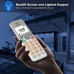 Compact EL1121 Cordless Landline Phone with Hands-Free Speakerphone & Quiet Mode