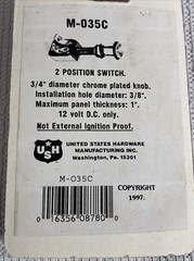 UNITED STATES M-035C Two Position Push/Pull Auto/Marine Switch CHROME Free Ship