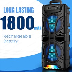 6800W Portable Bluetooth Speaker with Dual Subwoofers – Heavy Bass Party Sound
