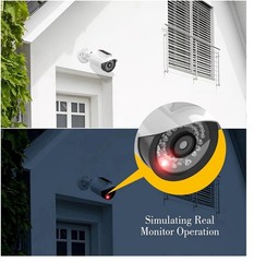 security camera-fake solar (White 2Pack,Battery not Included)