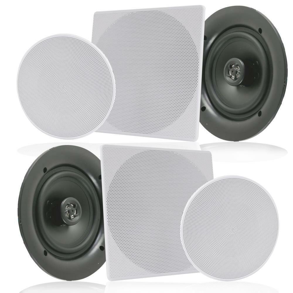 Pair 10″ In-Wall / In-Ceiling Speakers, 2-Way Flush Mount Home Speaker, 300 Watt