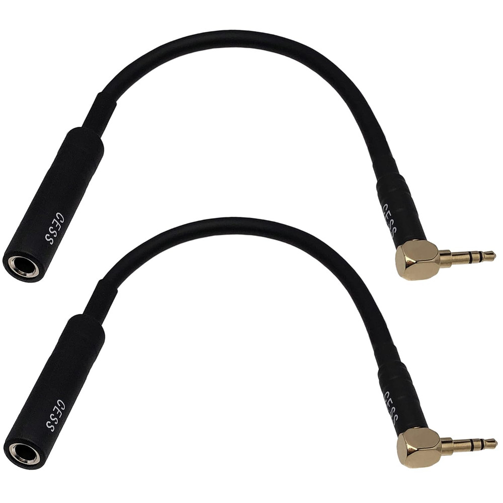 Right Angle 3.5Mm to 6.35Mm Headphone Adapter Cable, 1/8 Inch TRS Male