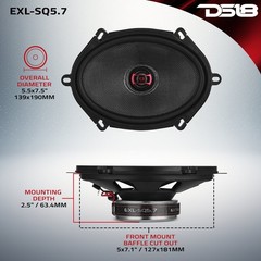 DS18 EXL 5×7″ 2-Way Coaxial Speaker | 120W RMS 3-Ohm – Pair