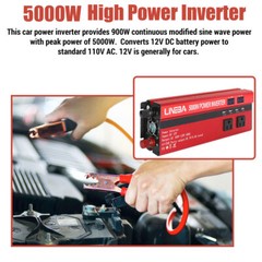 5000W 3000W Power Inverter, Car RV Camping DC 12V/24V to AC 110V USB Converter