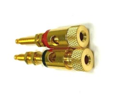 4X Gold threaded Speaker Wire Connector Banana Plug Jack Open End Pro Audio Home