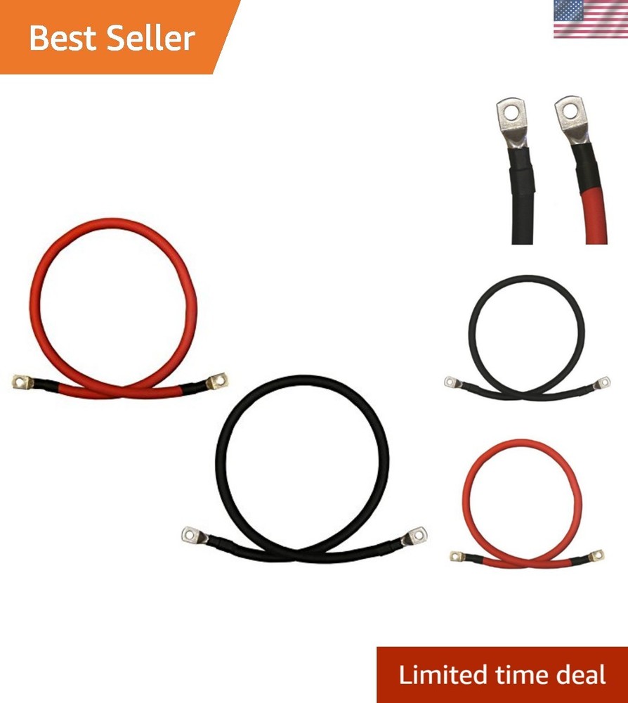 4/0 AWG Gauge Red + Black Pure Copper Battery Inverter Cables Solar, RV, Car,…