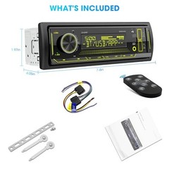 Marine Bluetooth Stereo Single DIN 300W 4x75W AM FM Radio USB Fast Charge